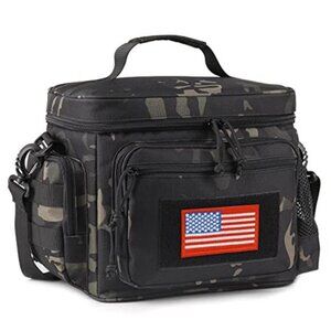 Tactical Insulated Lunch Bag Cooler MOLLE 12L Multi Pocket Work Travel Lunchbox